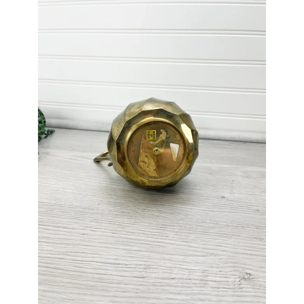 Solid Brass Pitcher‎ Vase with Handle - Scalloped Edge